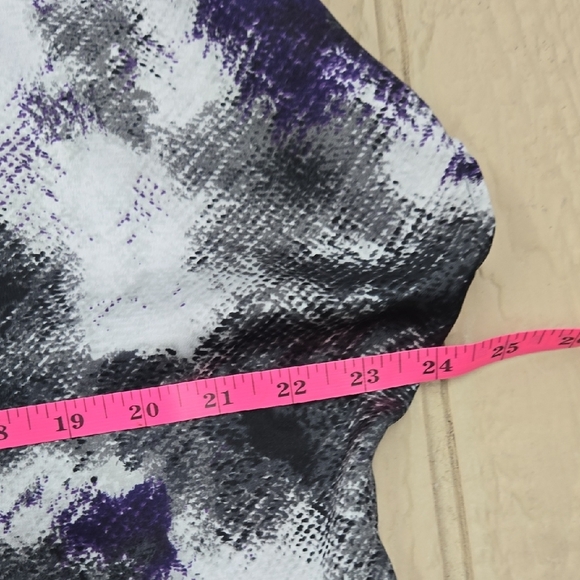 Fred David Abstract Purple and Gray Short Sleeve Top - Picture 9 of 11